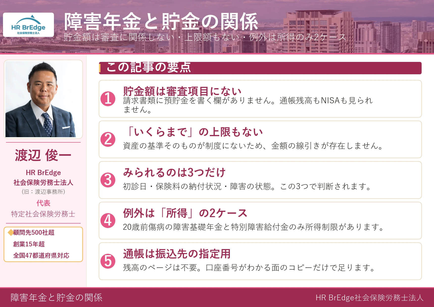 障害年金と貯金の関係の早わかり図解