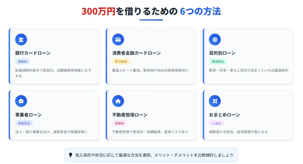 300万円を借りるための6つの方法