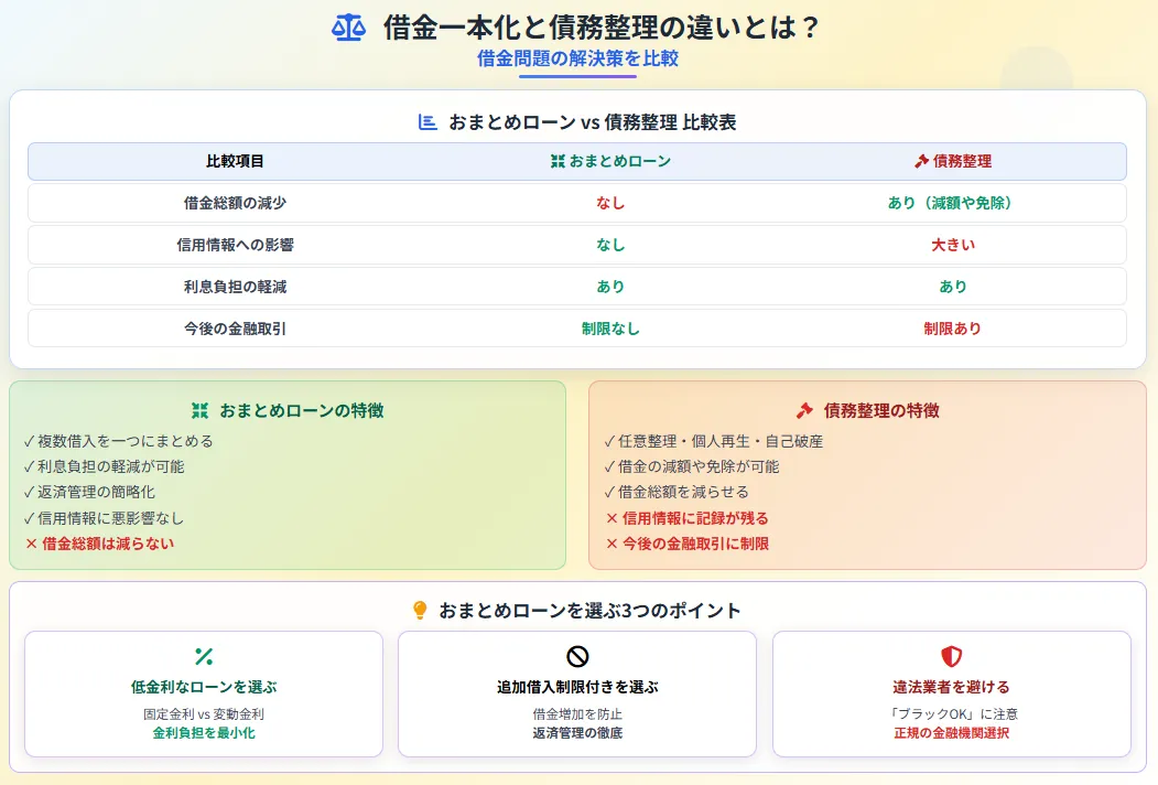 借金一本化_債務整理との違い