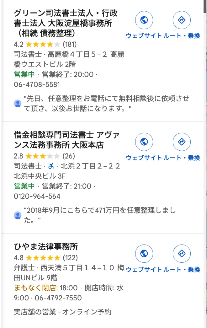 債務整理 おすすめ 大阪
