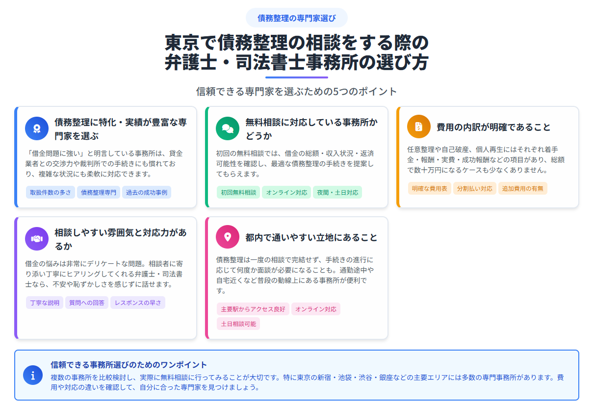 債務整理おすすめ_東京_選び方