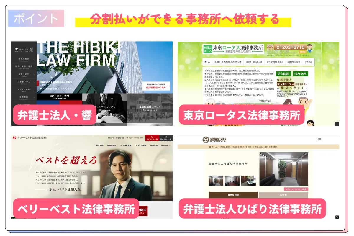 債務整理_おすすめ_分割払いができる事務所