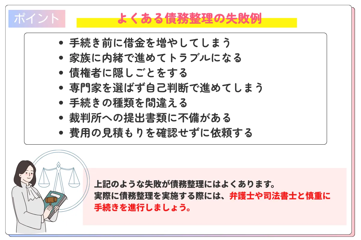 債務整理_おすすめ_よくある失敗